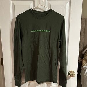 Nike Olive Long Sleeve Tee with Motivational Print
